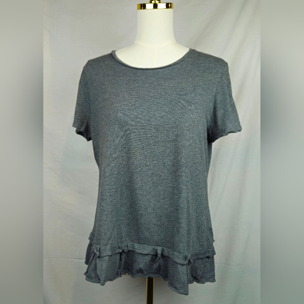 Banana Republic Women's Designer Tee Top Gray Size‎ L Classic Preppy Minimalist